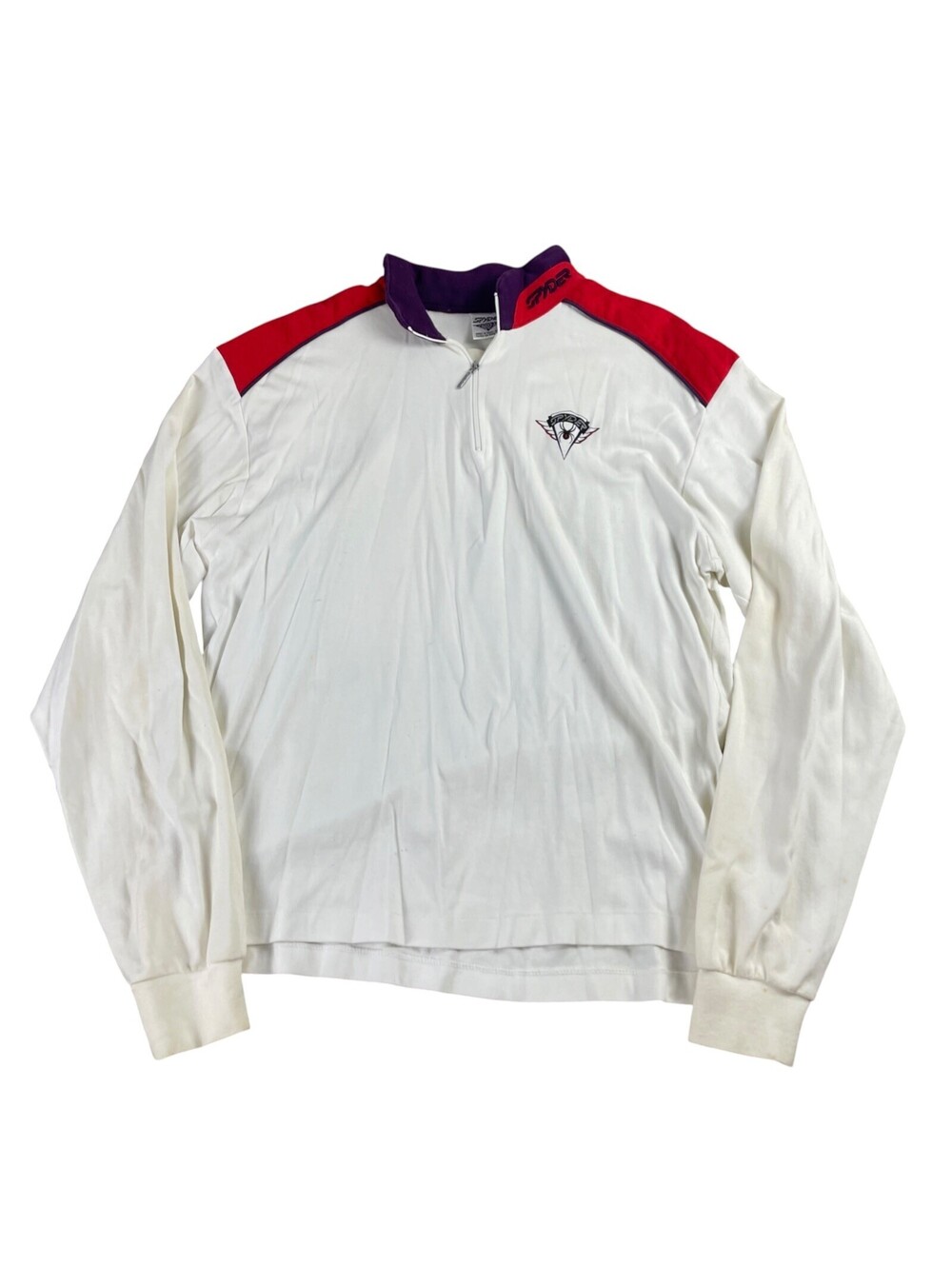 Vintage Spyder Performance Pullover Men’s 2XL Purple Red Off-White Quilted Trim